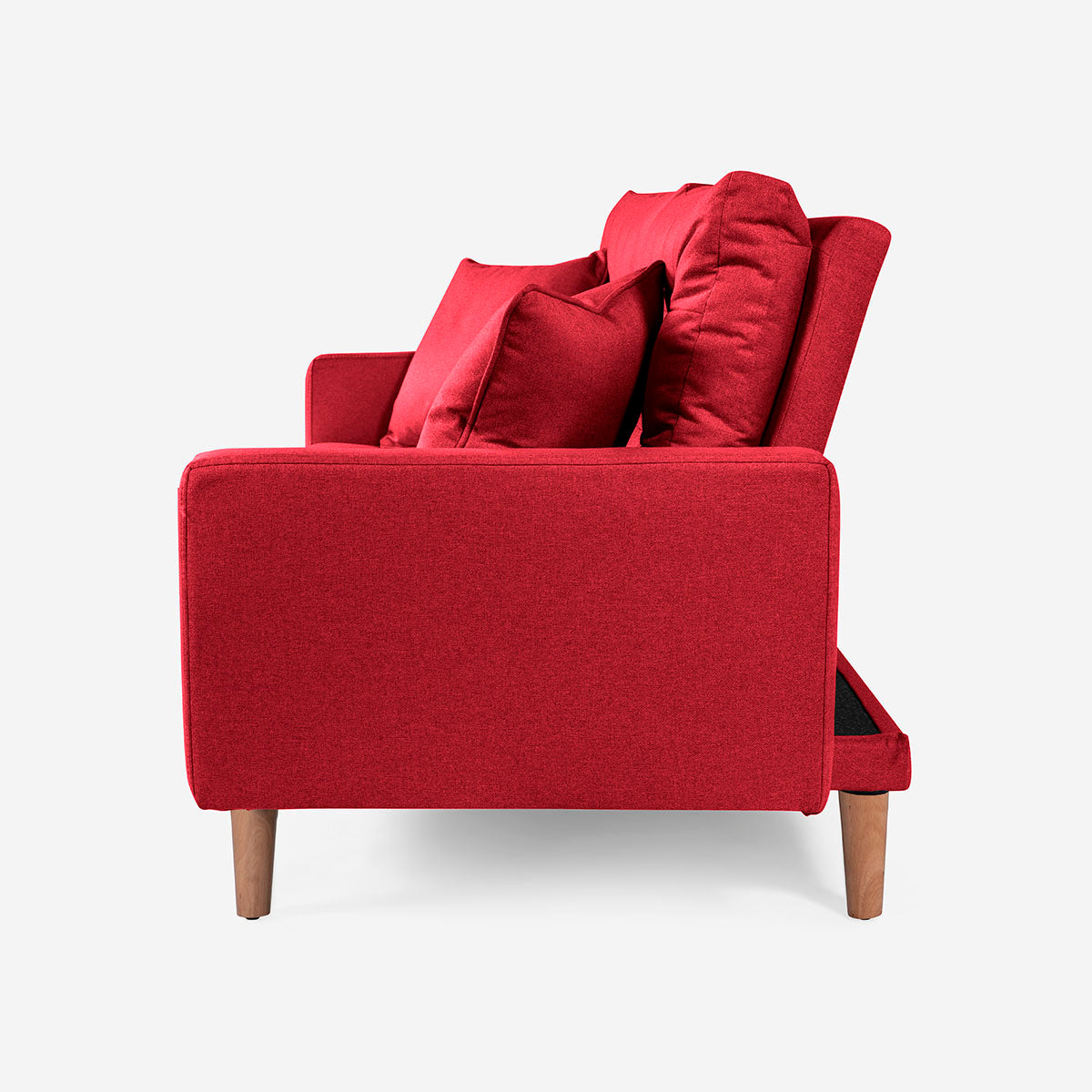 Sofá Cama Makora Encore Rojo Lino De 3 Plazas