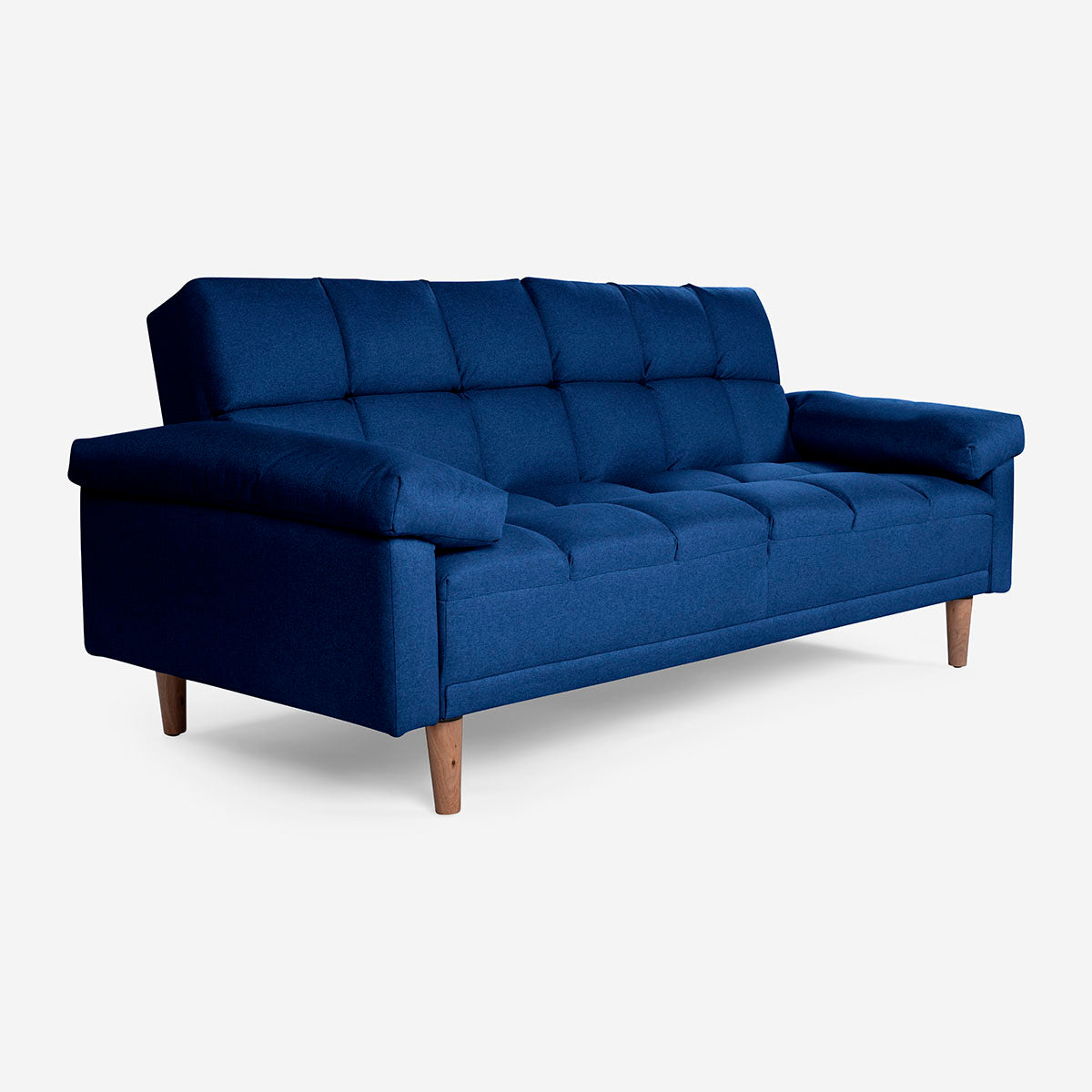 Sofá Cama Makora Gabbana Azul Lino De 3 Plazas