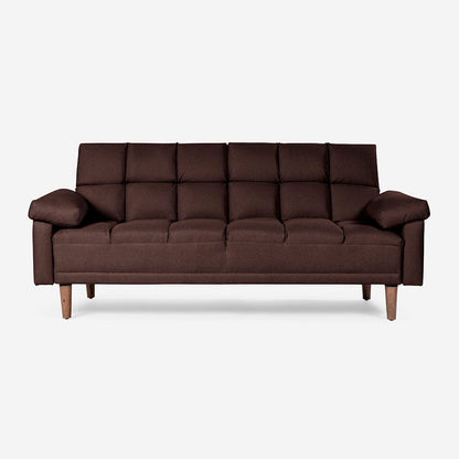 Sofá Cama Makora Gabbana Café Lino De 3 Plazas
