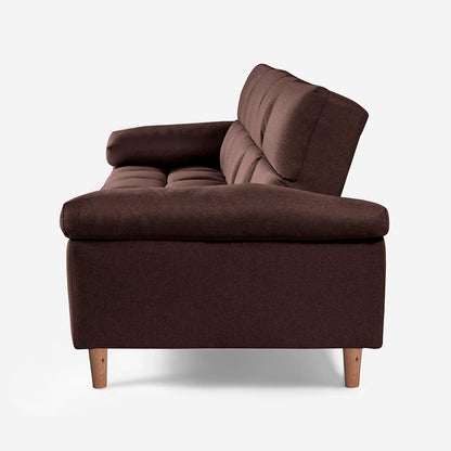 Sofá Cama Makora Gabbana Café Lino De 3 Plazas