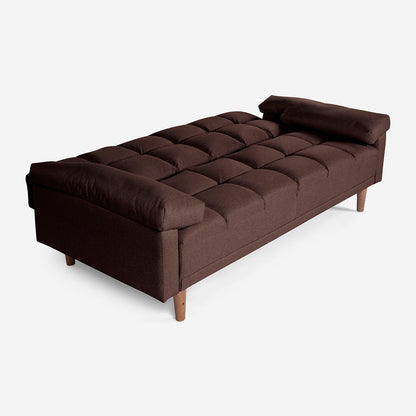 Sofá Cama Makora Gabbana Café Lino De 3 Plazas
