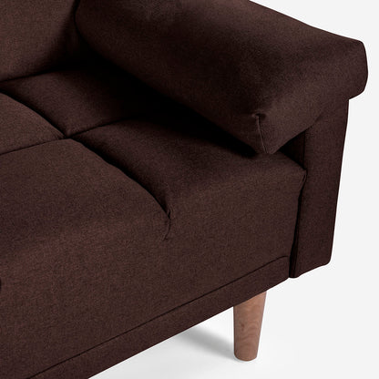 Sofá Cama Makora Gabbana Café Lino De 3 Plazas