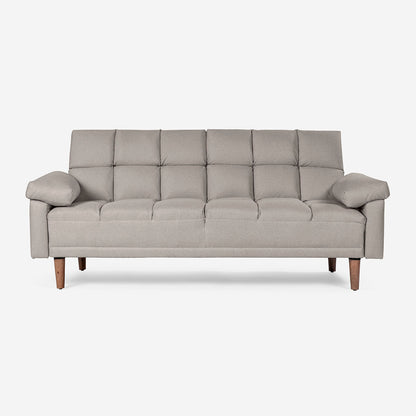 Sofá Cama Makora Gabbana Gris Claro Lino De 3 Plazas