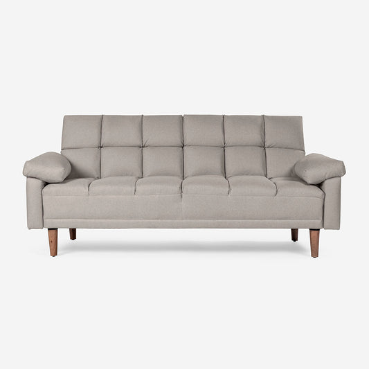 Sofá Cama Makora Gabbana Gris Claro Lino De 3 Plazas