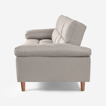 Sofá Cama Makora Gabbana Gris Claro Lino De 3 Plazas