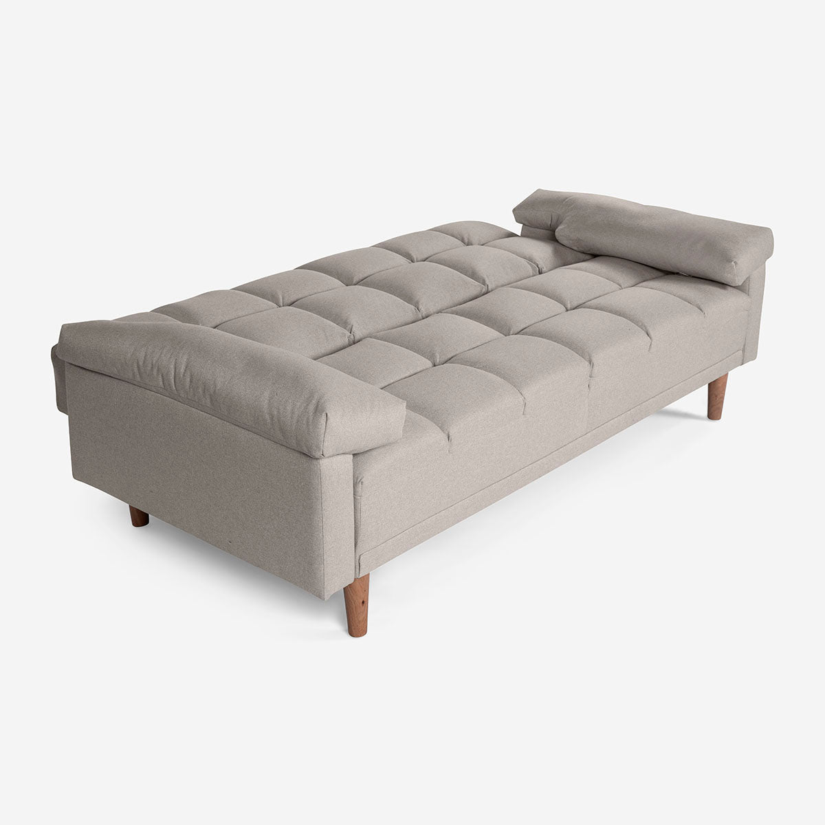 Sofá Cama Makora Gabbana Gris Claro Lino De 3 Plazas