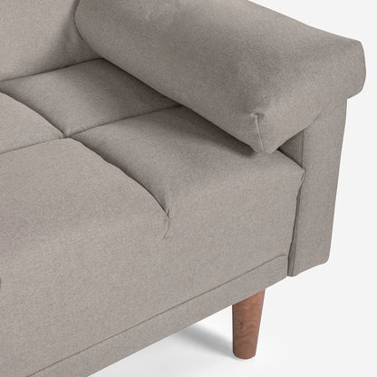 Sofá Cama Makora Gabbana Gris Claro Lino De 3 Plazas