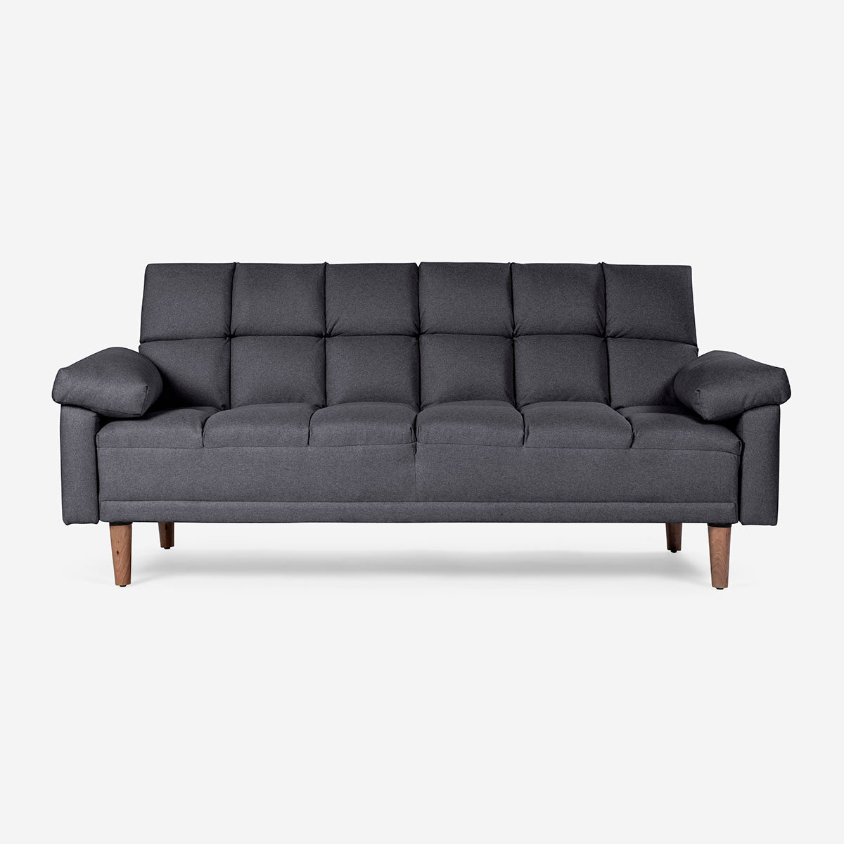 Sofá Cama Makora Gabbana Gris Oxford Lino De 3 Plazas
