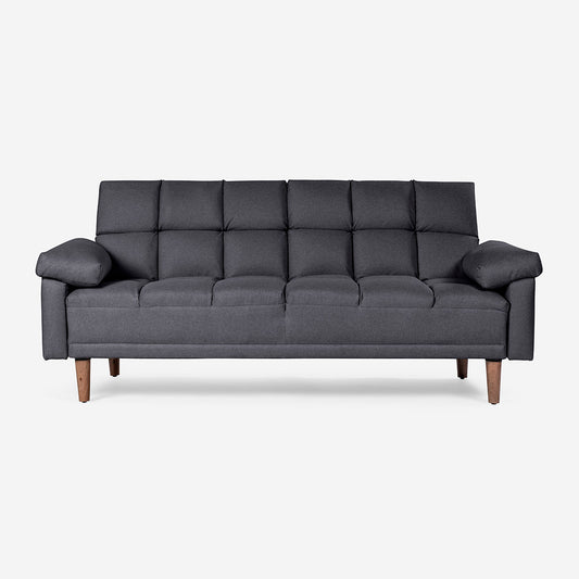 Sofá Cama Makora Gabbana Gris Oxford Lino De 3 Plazas