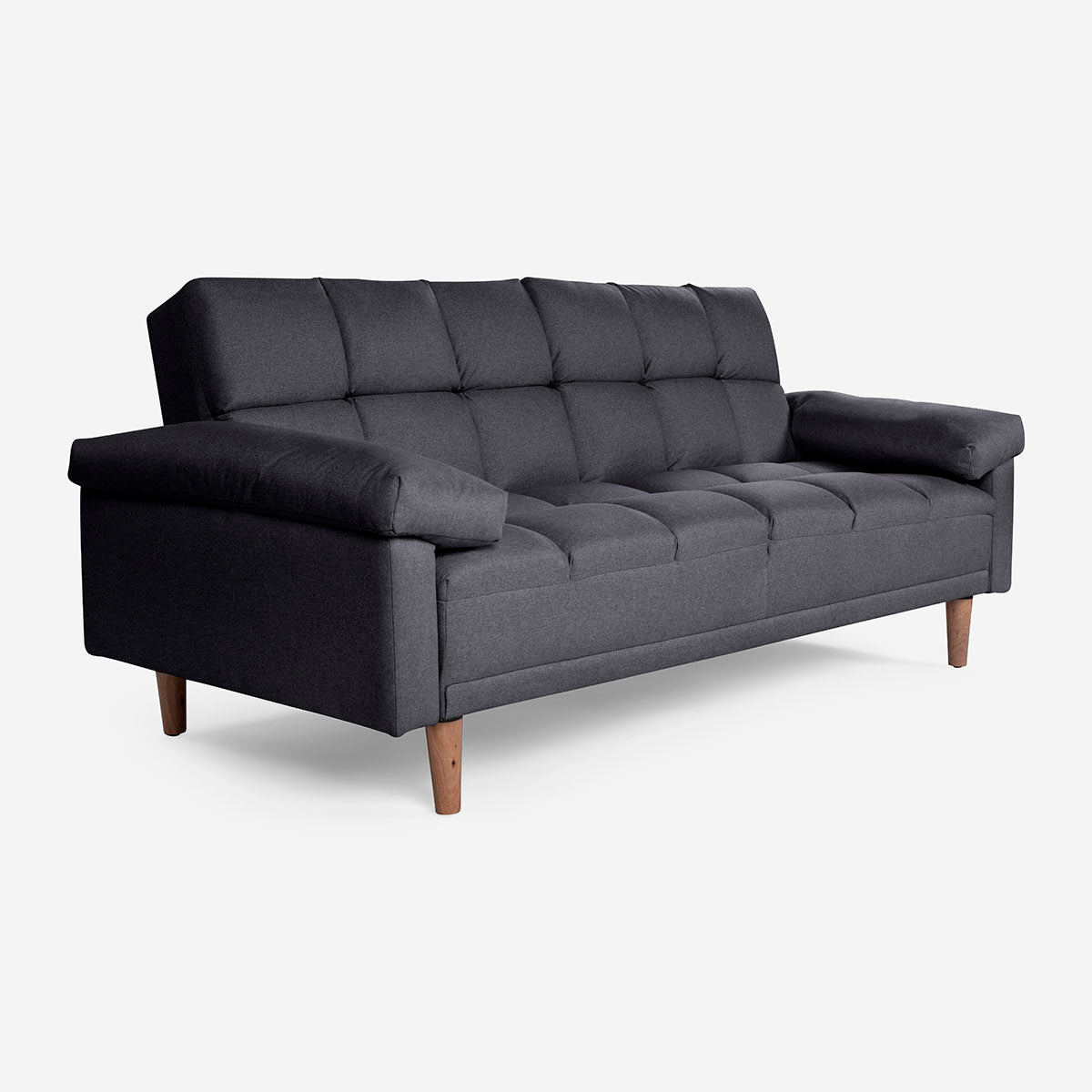 Sofá Cama Makora Gabbana Gris Oxford Lino De 3 Plazas