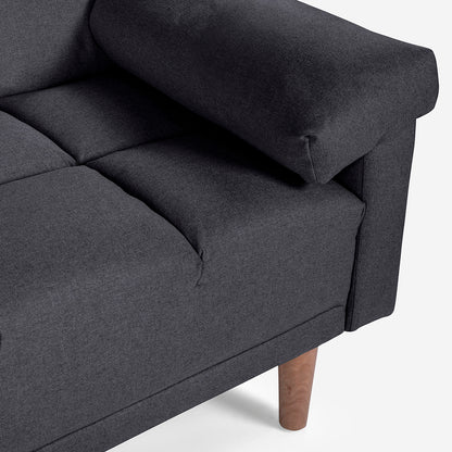 Sofá Cama Makora Gabbana Gris Oxford Lino De 3 Plazas