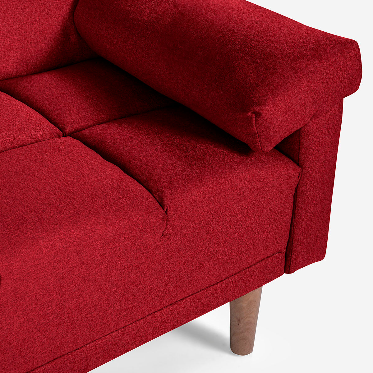Sofá Cama Makora Gabbana Rojo Lino De 3 Plazas