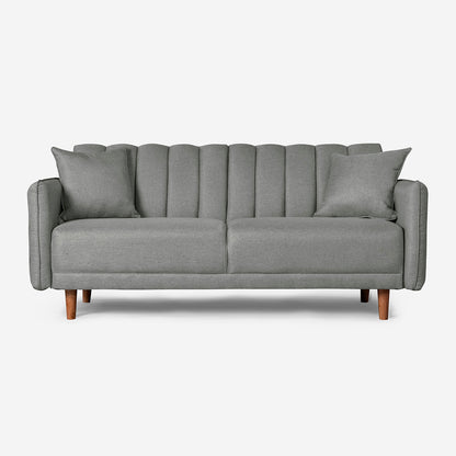 Sofá Cama Makora Hades Gris Claro Lino De 3 Plazas - Outlet