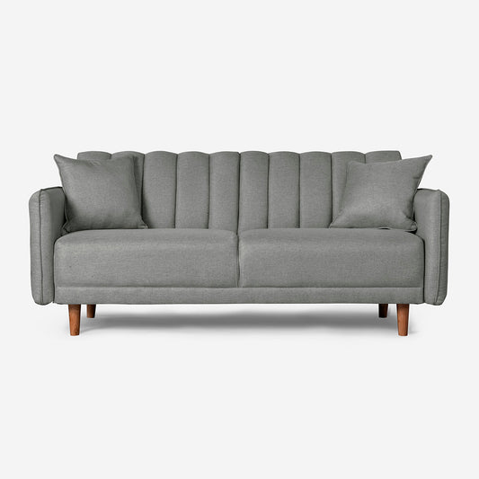 Sofá Cama Makora Hades Gris Claro Lino De 3 Plazas - Outlet
