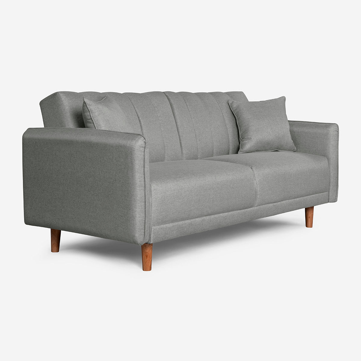 Sofá Cama Makora Hades Gris Claro Lino De 3 Plazas - Outlet
