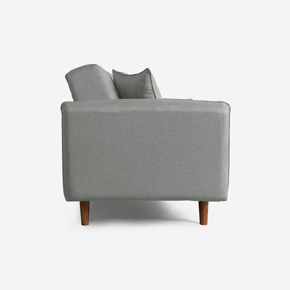 Sofá Cama Makora Hades Gris Claro Lino De 3 Plazas - Outlet