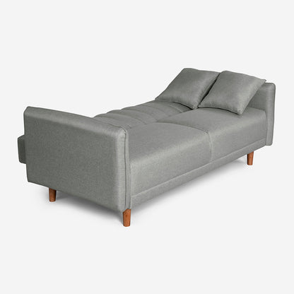 Sofá Cama Makora Hades Gris Claro Lino De 3 Plazas - Outlet