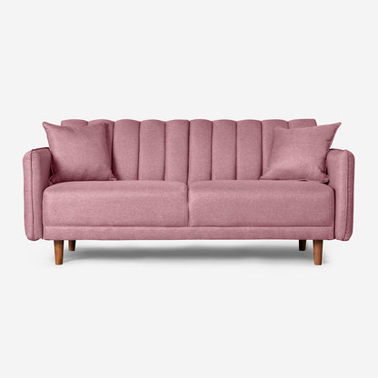 Sofá Cama Makora Hades Rosa Lino De 3 Plazas - Outlet