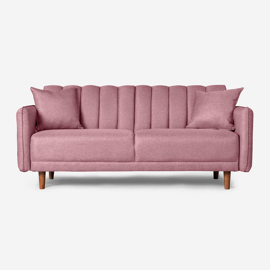 Sofá Cama Makora Hades Rosa Lino De 3 Plazas - Outlet