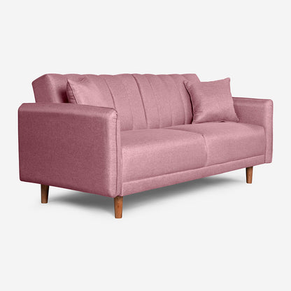 Sofá Cama Makora Hades Rosa Lino De 3 Plazas - Outlet