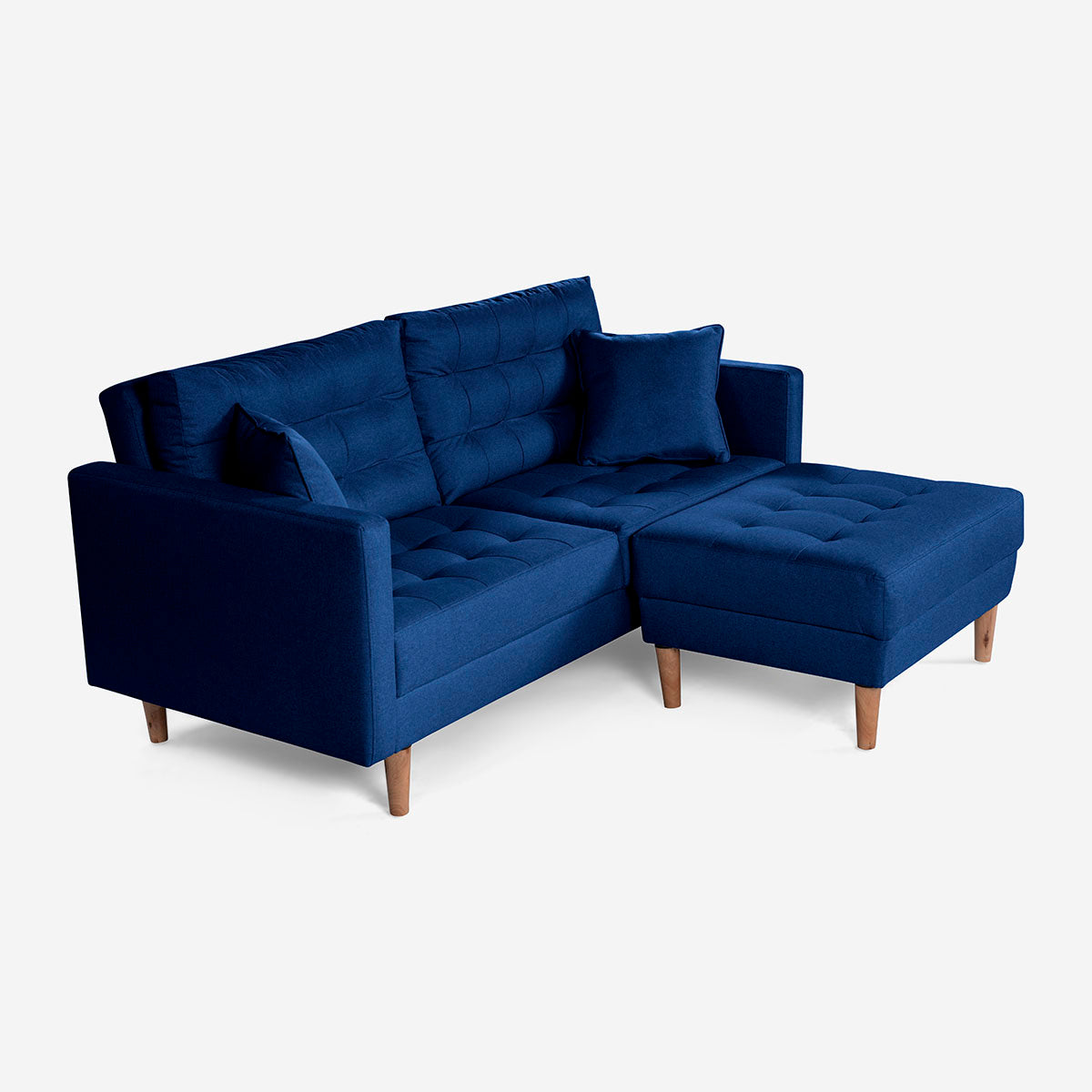 Sofá Cama + Taburete Jerome Color Azul