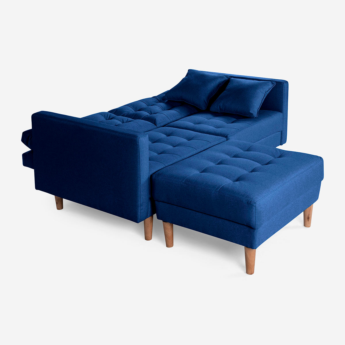Sofá Cama + Taburete Jerome Color Azul