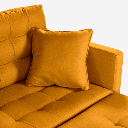 Sofá Cama + Taburete Jerome Color Mostaza
