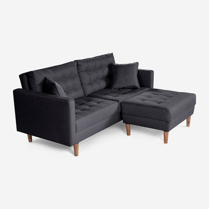 Sofá Cama + Taburete Jerome Color Gris Oxford
