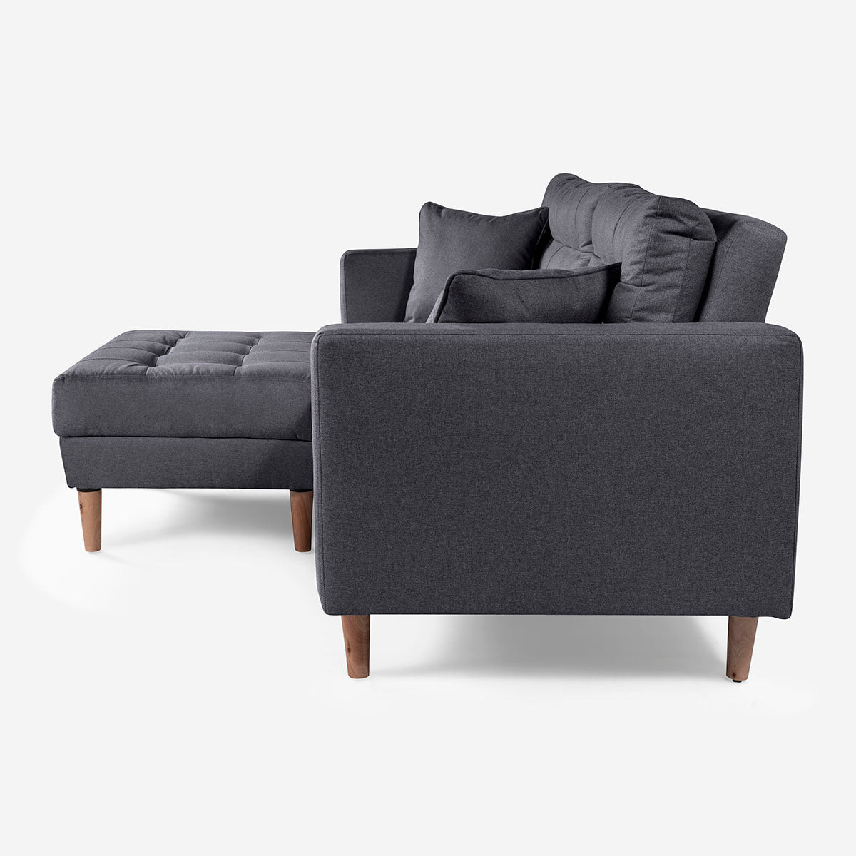 Sofá Cama + Taburete Jerome Color Gris Oxford