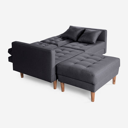 Sofá Cama + Taburete Jerome Color Gris Oxford