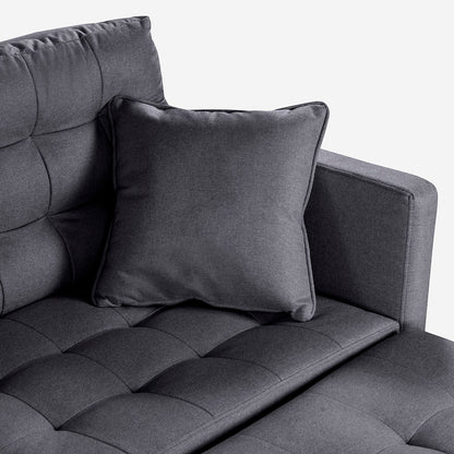 Sofá Cama + Taburete Jerome Color Gris Oxford