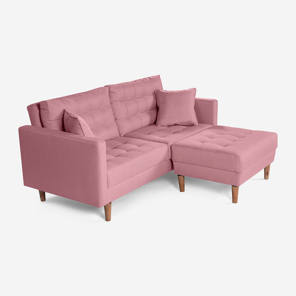 Sofá Cama + Taburete Jerome Color Rosa