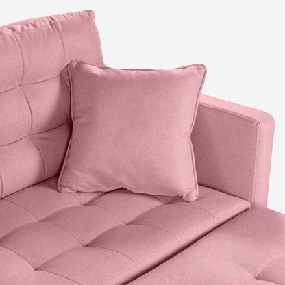 Sofá Cama + Taburete Jerome Color Rosa