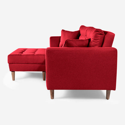 Sofá Cama + Taburete Jerome Color Rojo