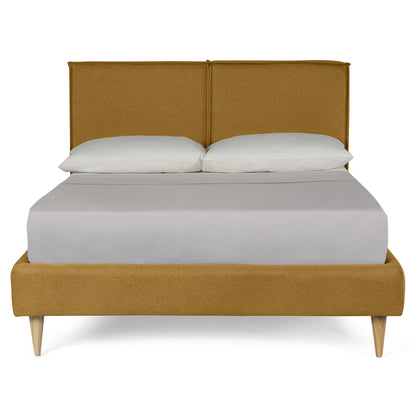 Cama Queen Luma Azul Mostaza