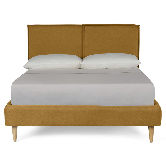 Cama Queen Luma Azul Mostaza