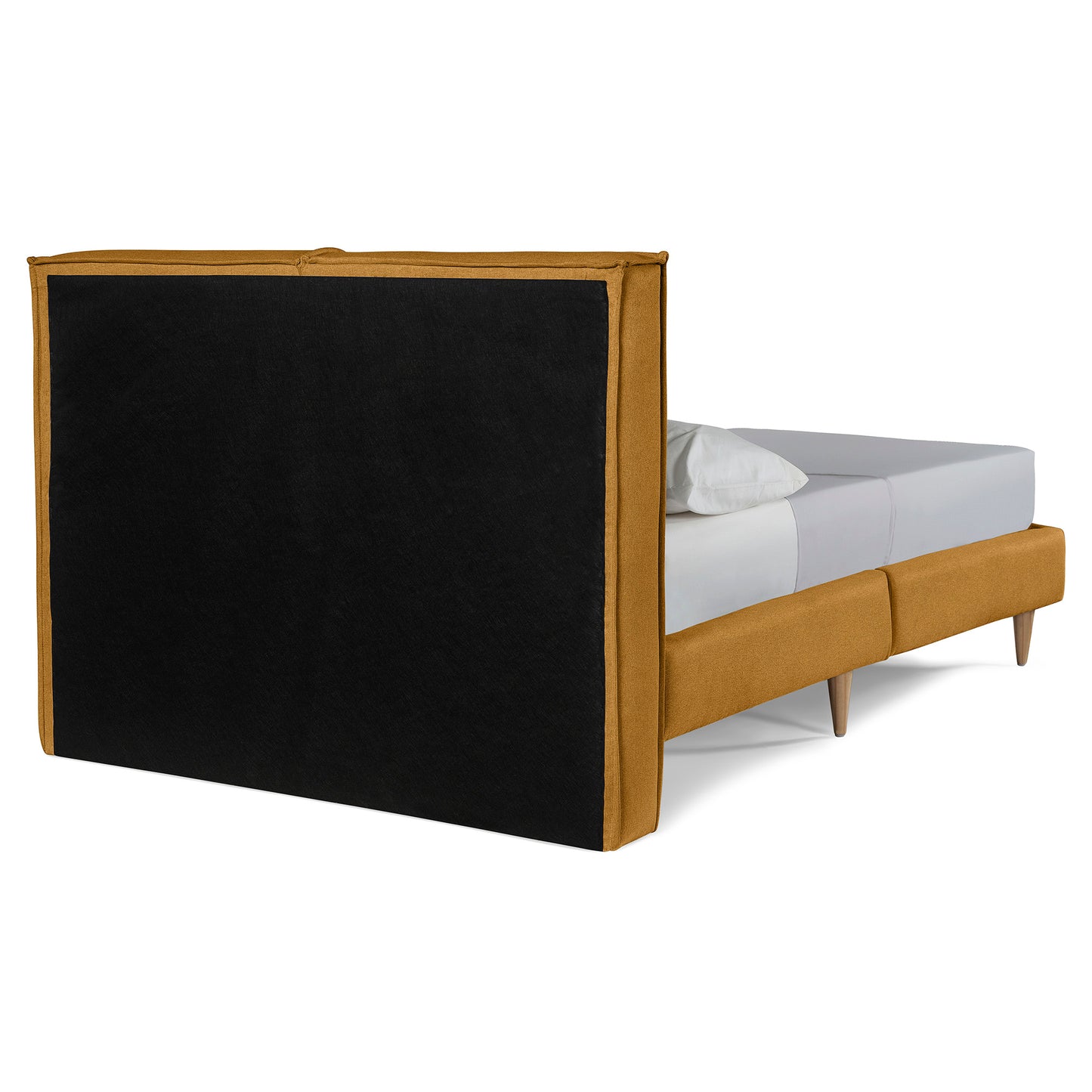 Cama Queen Luma Azul Mostaza