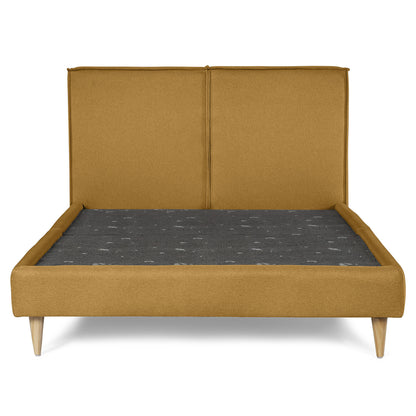 Cama Queen Luma Azul Mostaza