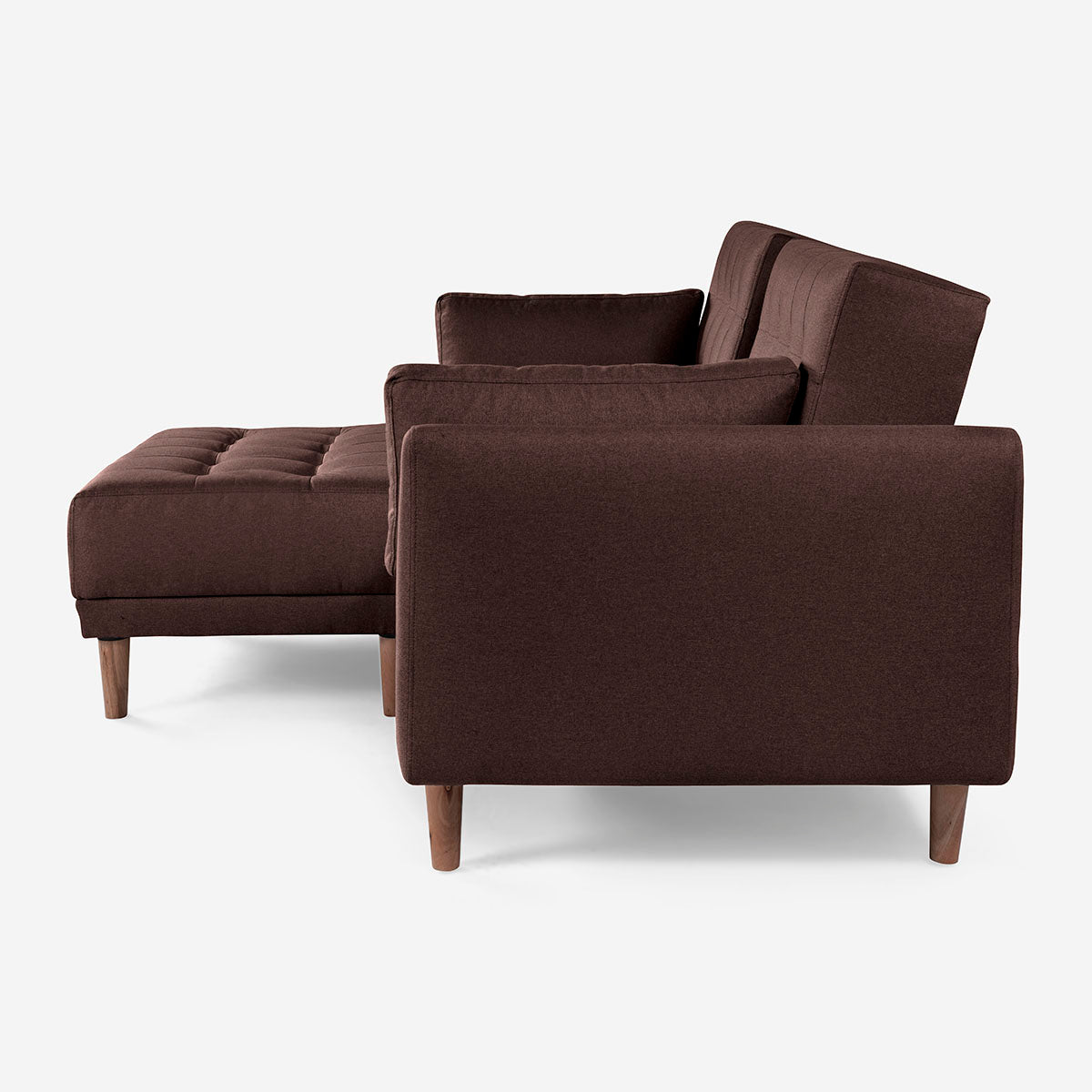 Sala Modular Chica Makora Mandarin Café Lino De 2 Plazas Con Portavasos + Taburete