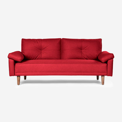 Sofá Cama Mandela Color Gris Rojo