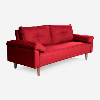 Sofá Cama Mandela Color Gris Rojo