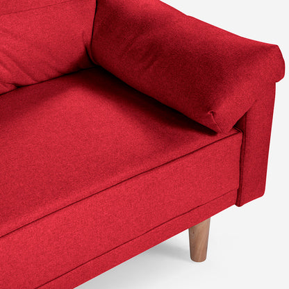 Sofá Cama Mandela Color Gris Rojo
