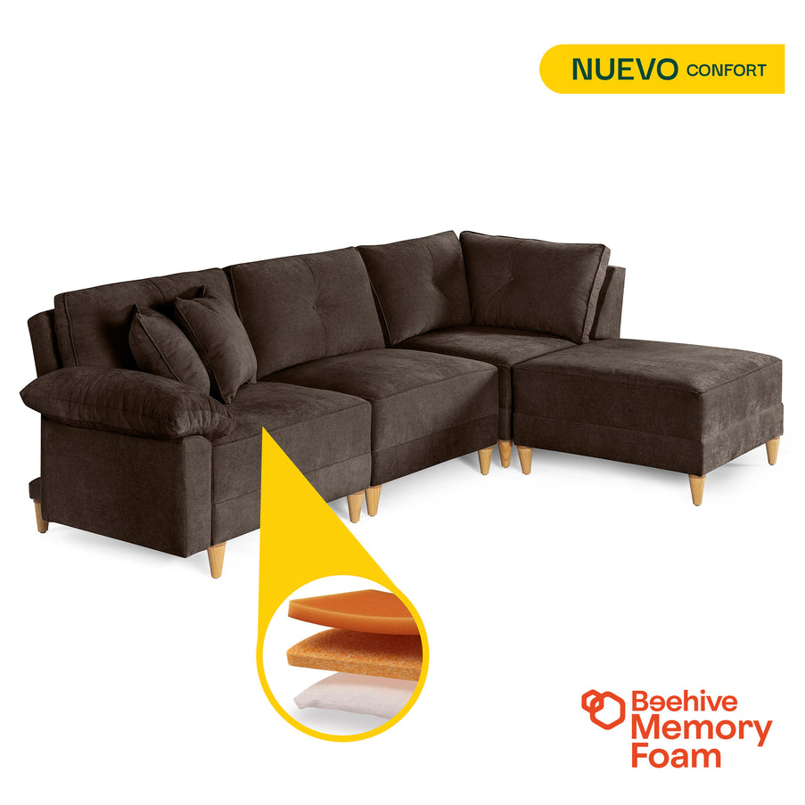 Sala Modular Maristella de 4 modulos Color Chocolate