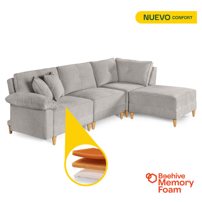 Sala Modular Maristella de 4 modulos Gris Claro | Makora