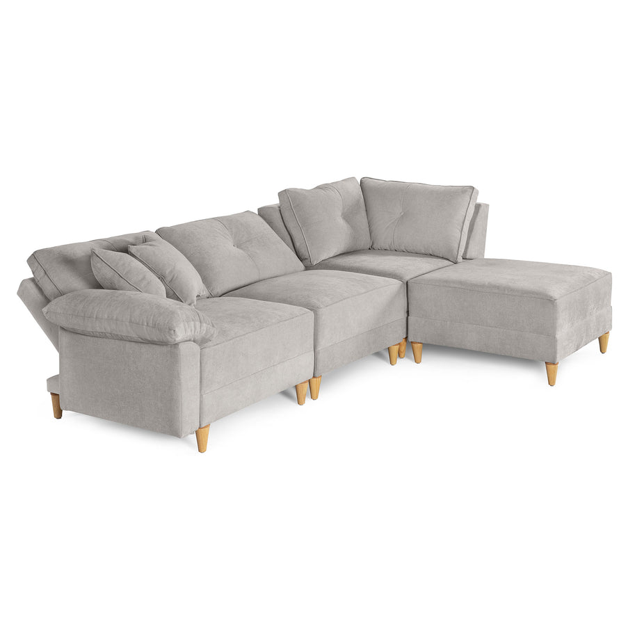 Sala Modular Maristella de 4 modulos Color Gris Claro