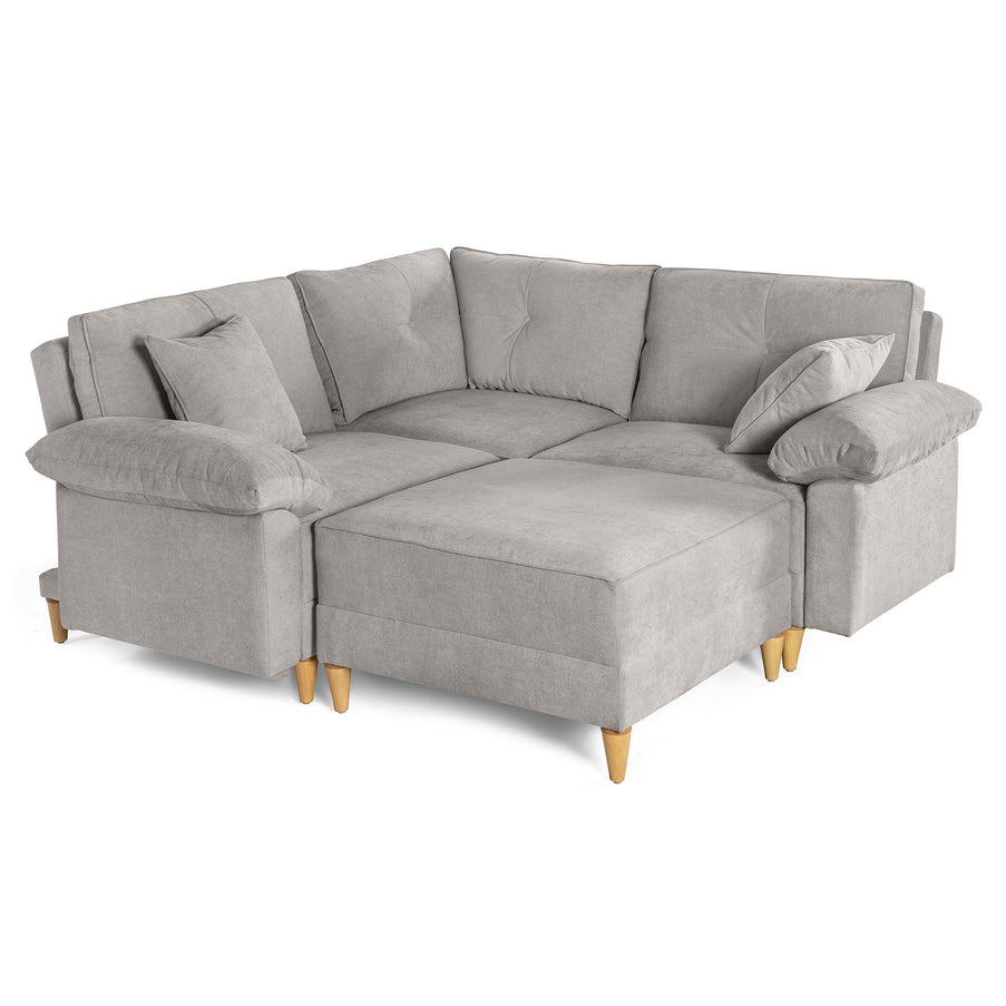 Sala Modular Maristella de 4 modulos Color Gris Claro