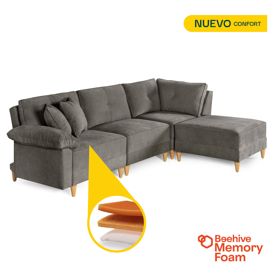 Sala Modular Maristella de 4 modulos Color Oxford