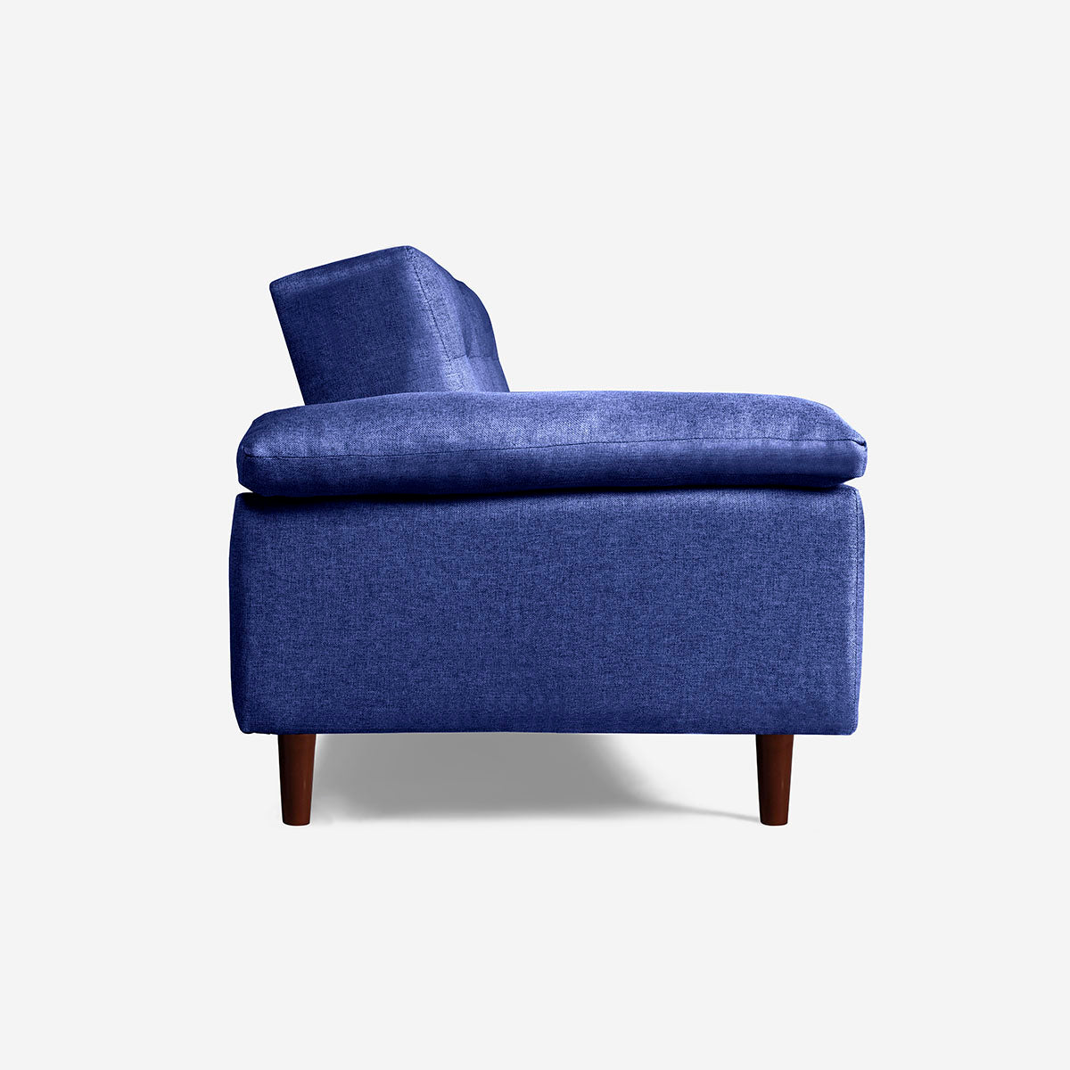 Sofá Cama Makora Maverik Azul Lino De 3 Plazas Con Portavasos - Outlet