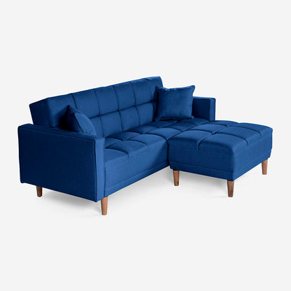 Sofá Cama + Taburete Mykolo Color Azul
