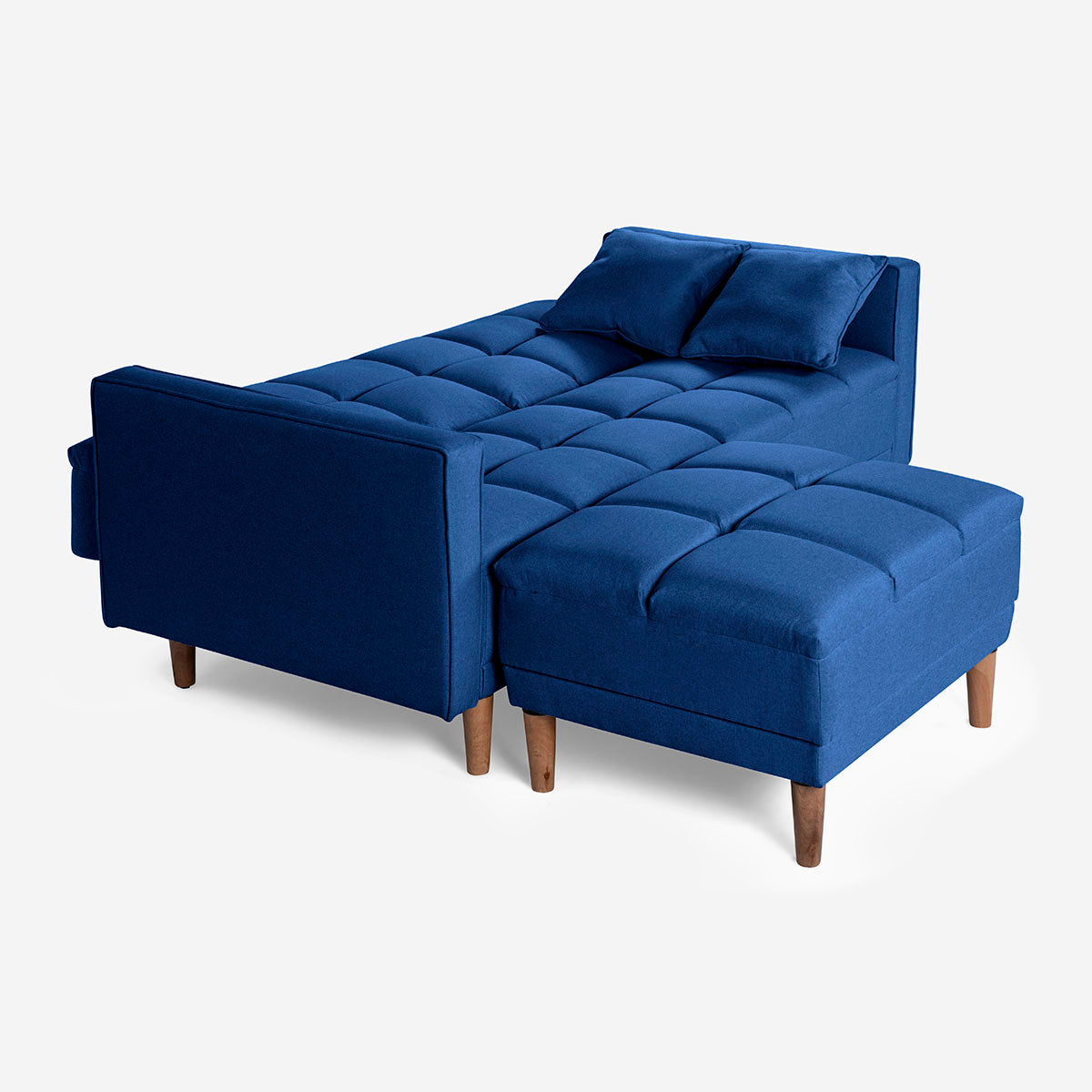 Sofá Cama + Taburete Mykolo Color Azul